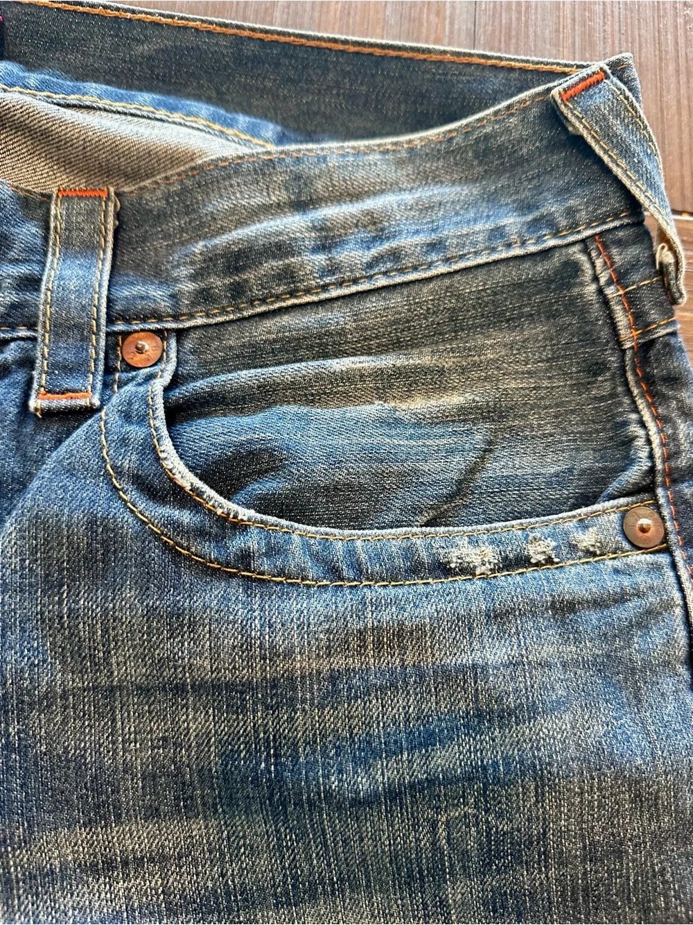 True Religion World Tour Boot Cut Jeans Distressed Horseshoe
